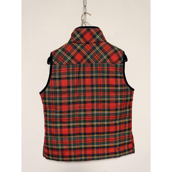 J Crew Vest Womens Small Red Plaid Wool Blend Puffer Quilted Zip Up Sleeveless - Picture 4 of 12